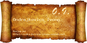 Ondrejkovics Ivonn névjegykártya